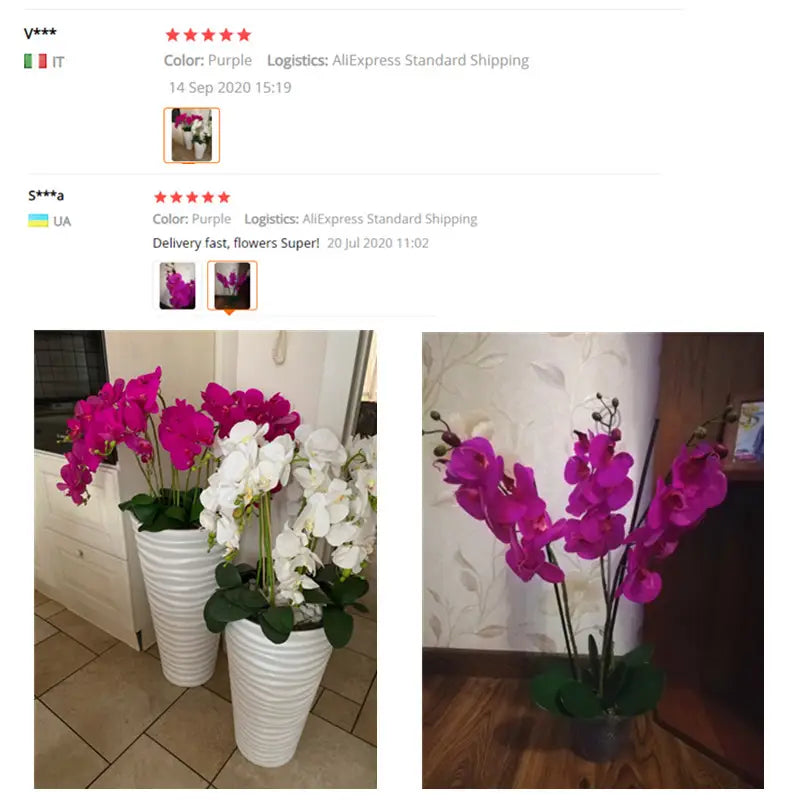Silk orchid centerpiece decoration for dining table