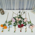 Bright orange faux rose long stems