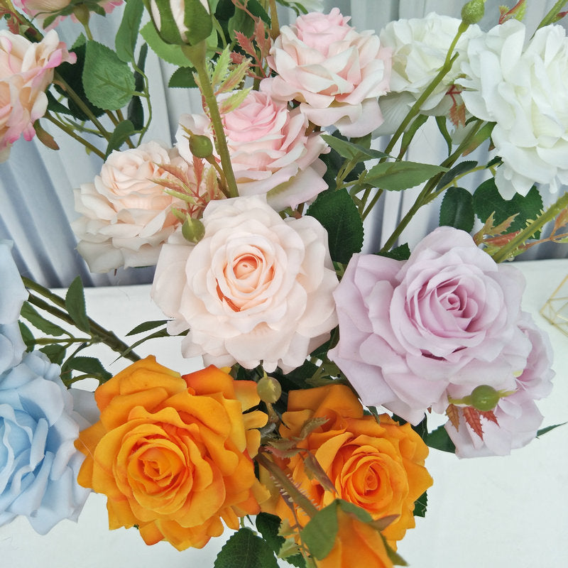 Blush artificial rose sprigs with buds
