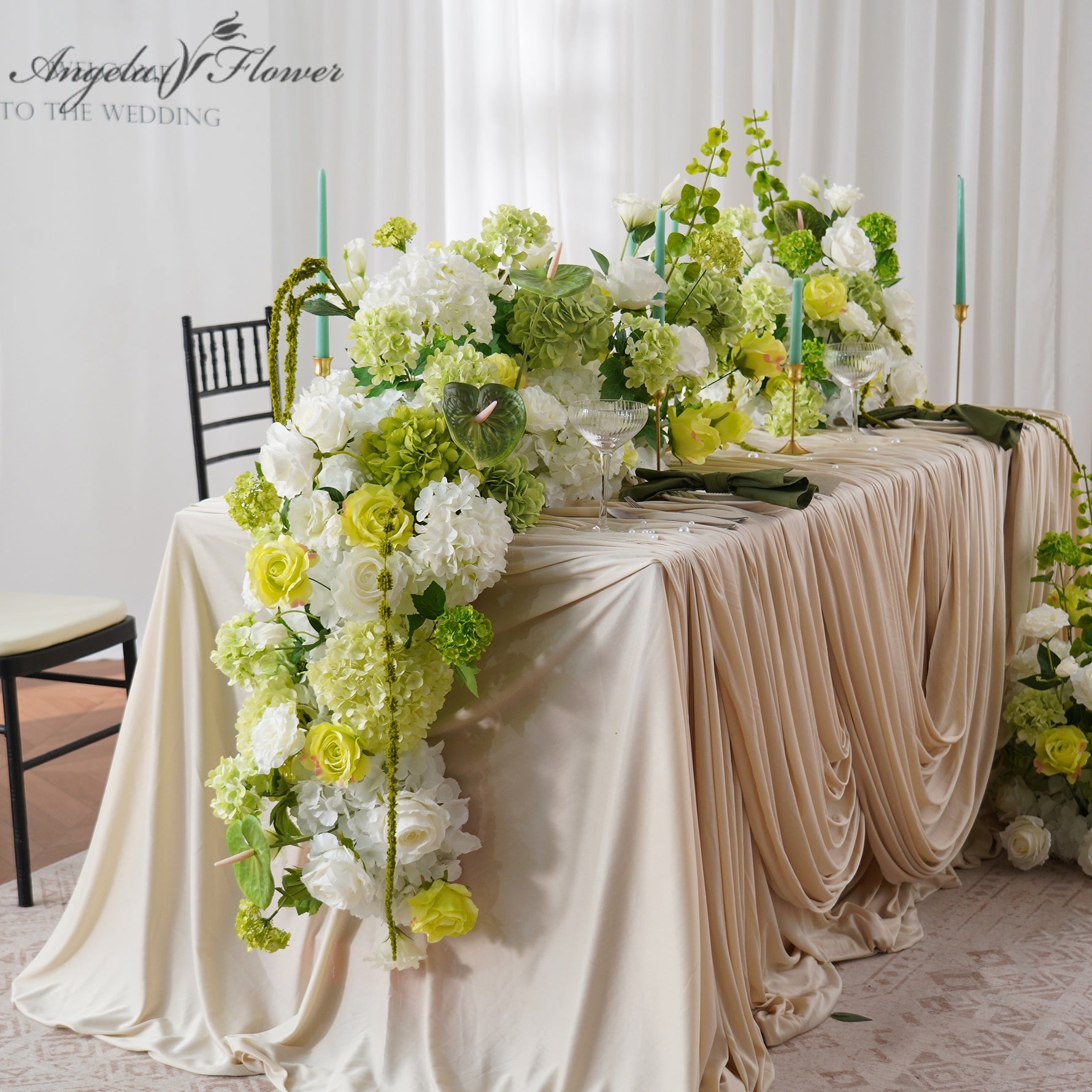 Artificial Green White Wedding Flowers