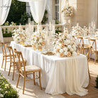 luxury champagne rose wedding table decor