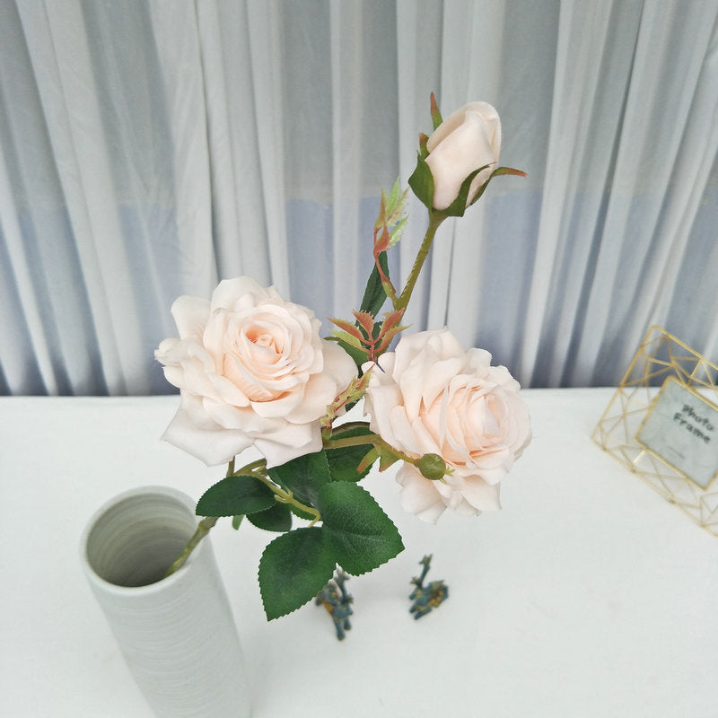Vibrant orange faux rose flower sprigs
