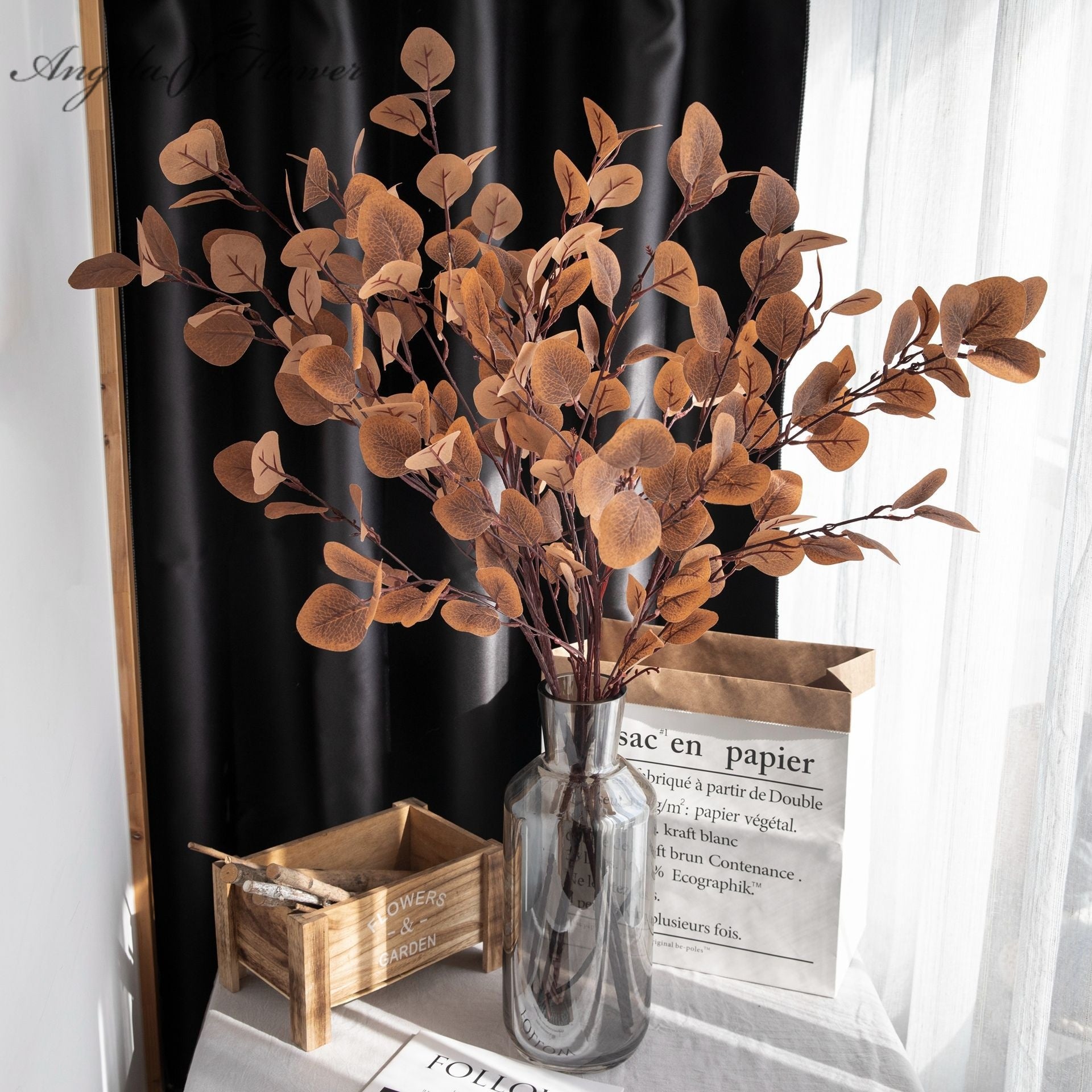 autumn_faux_eucalyptus_bouquet_brown