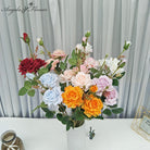 Multi-head faux rose long stems