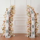 baby's breath blush rose arch
