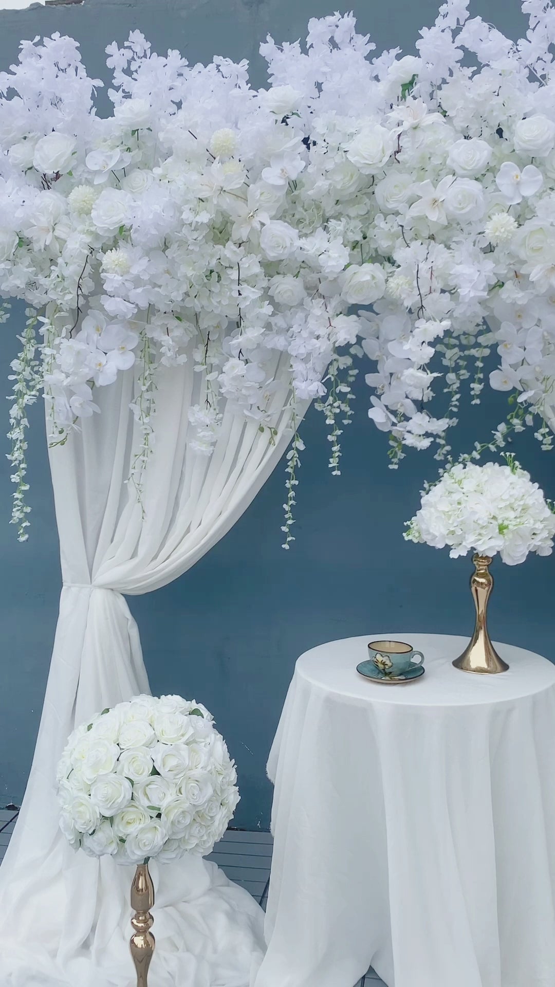 wisteria hanging arrangement for party