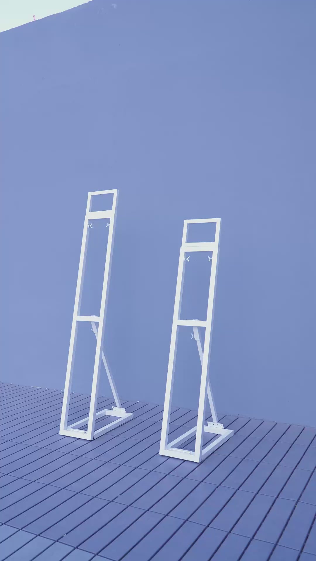 S-A8891 White Adjustable Shelf Square Frame Wedding Decor KT
