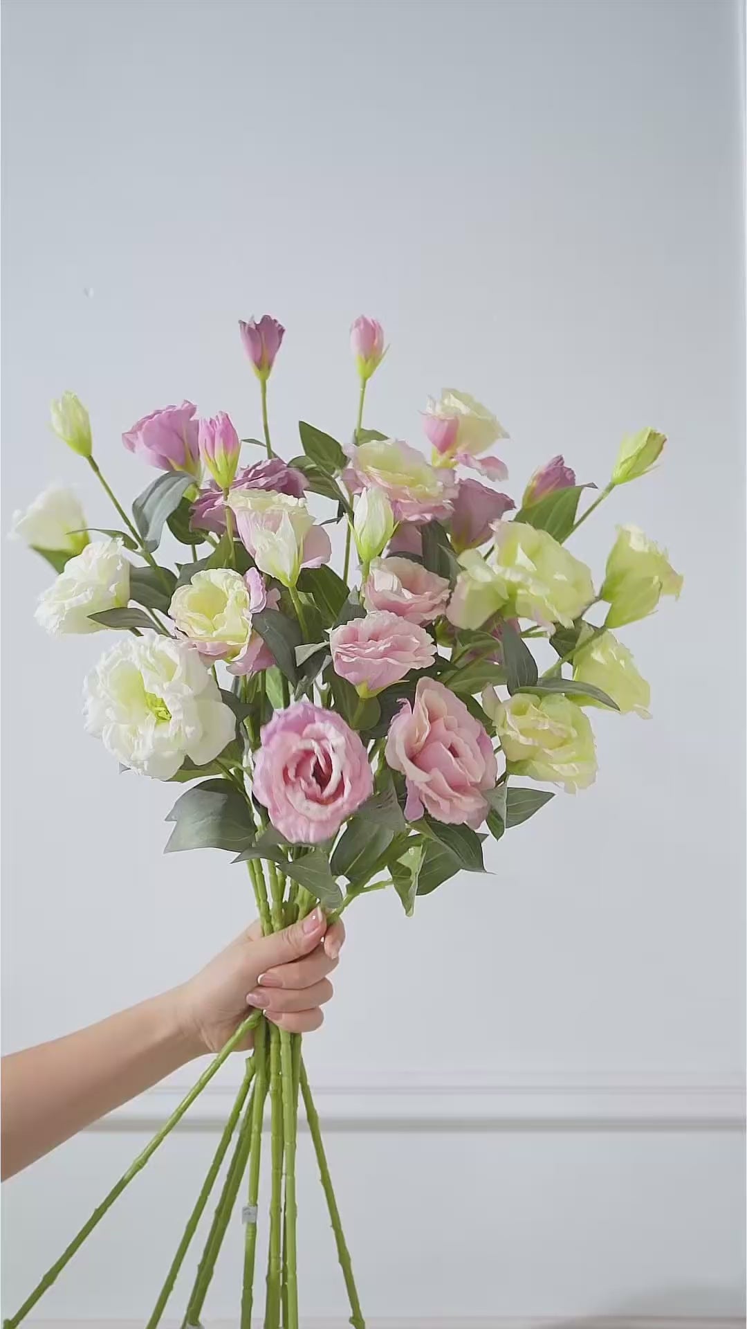 4 heads faux lisianthus wedding bouquet flower