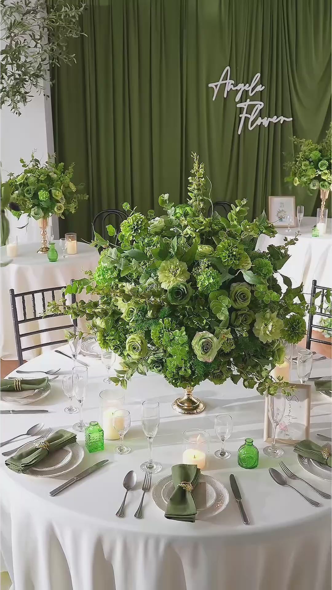 artificial-green-rose-hydrangea-table-arrangement