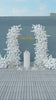 Timeless all white floral curved arch as wedding ceremony backdrop