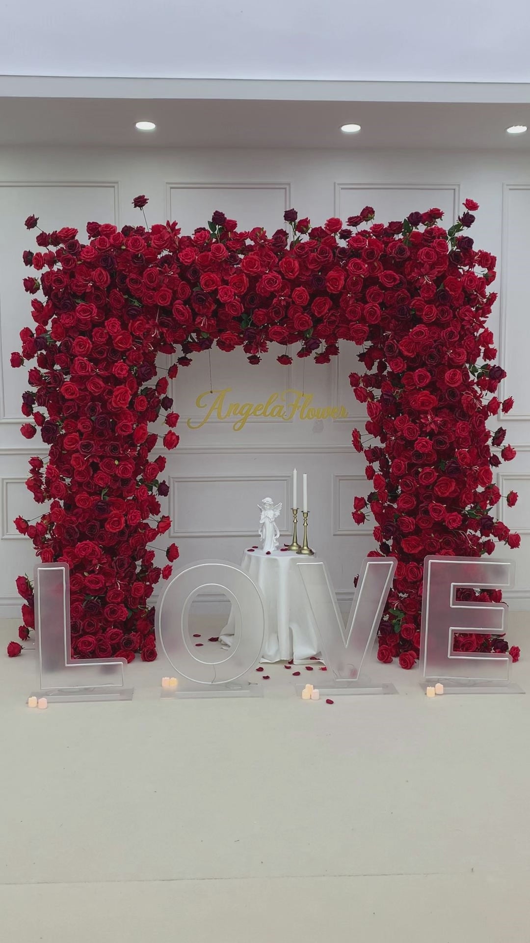 Angela Flower Champagne White Series With Greenery Floral