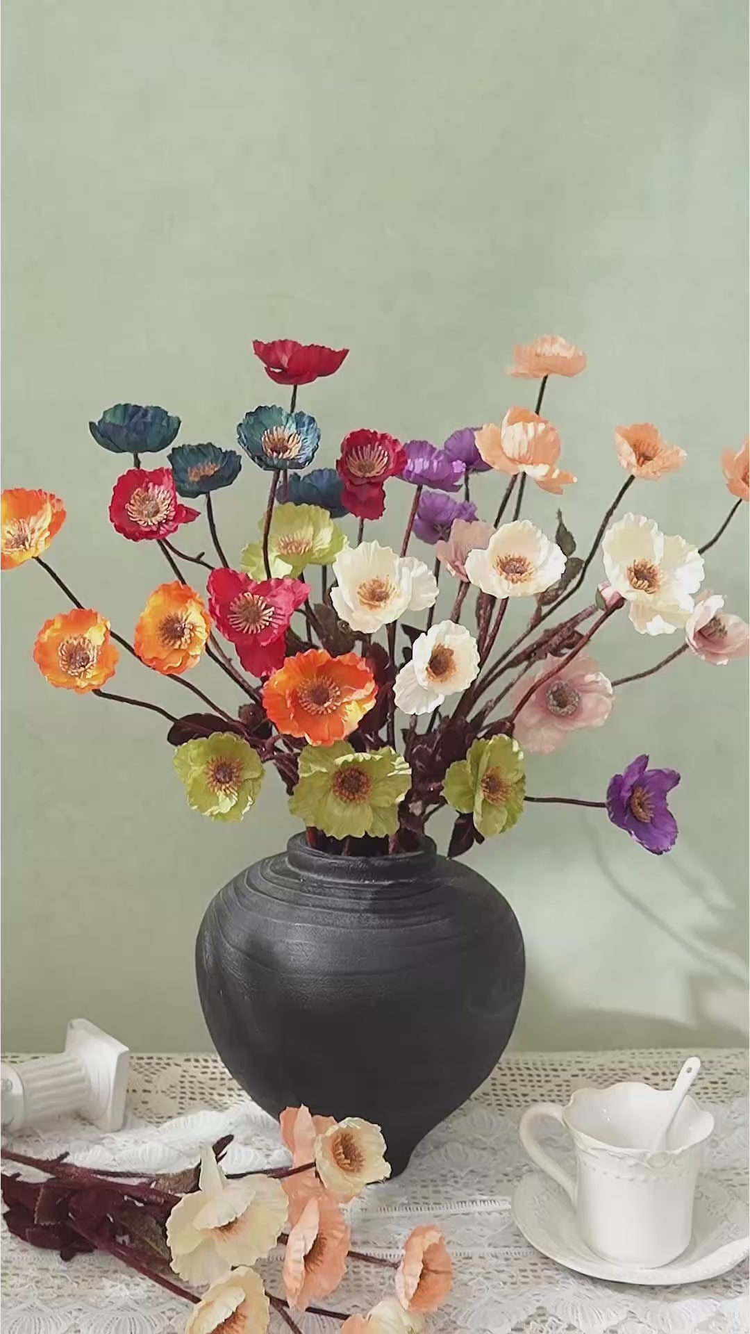 multicolor-faux-poppy-blooms