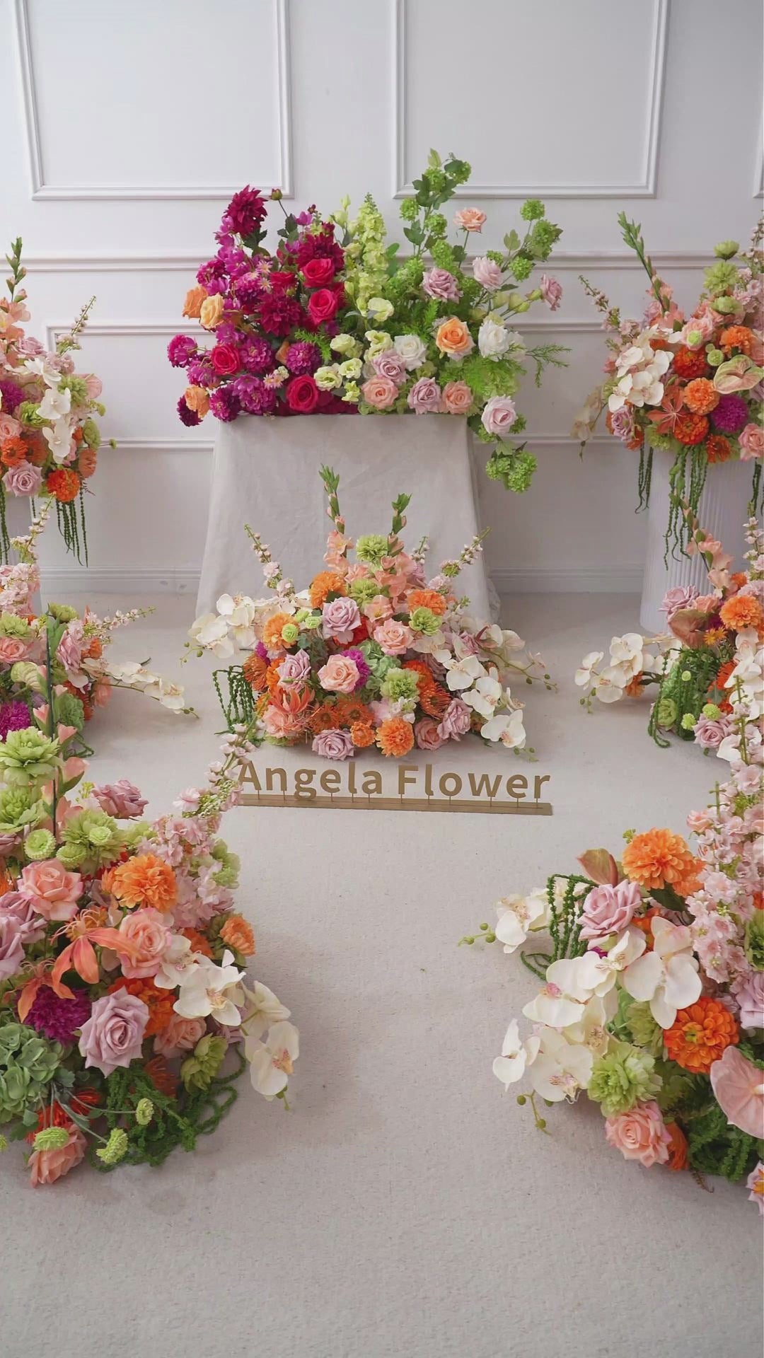 Wedding head table artificial flower centerpiece