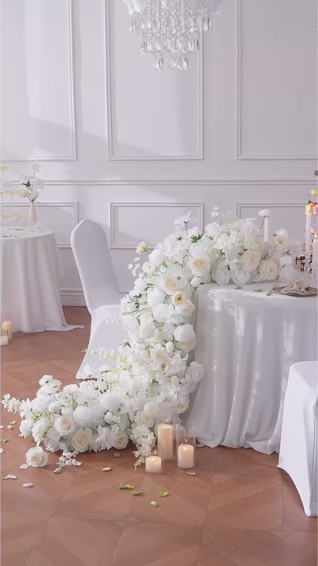 white-wedding-flower-runner
