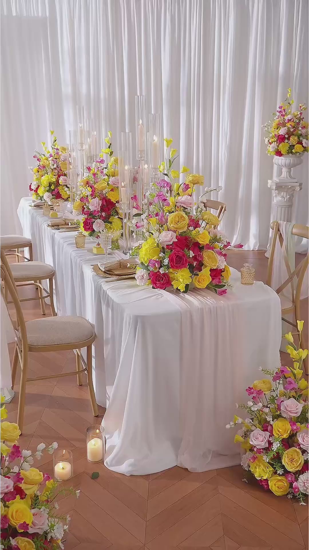 colorful-silk-flower-arrangement-for-wedding-table