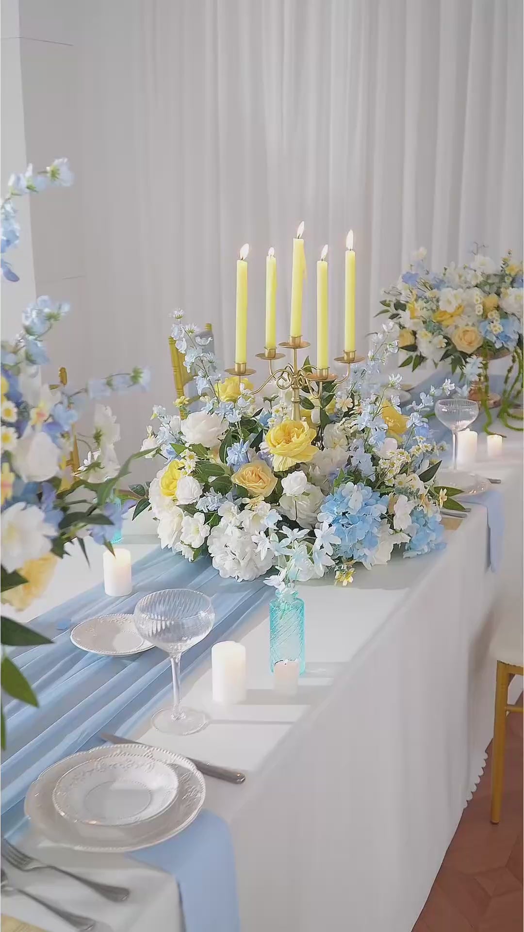 Artificial Rose Hydrangea Table Arrangement