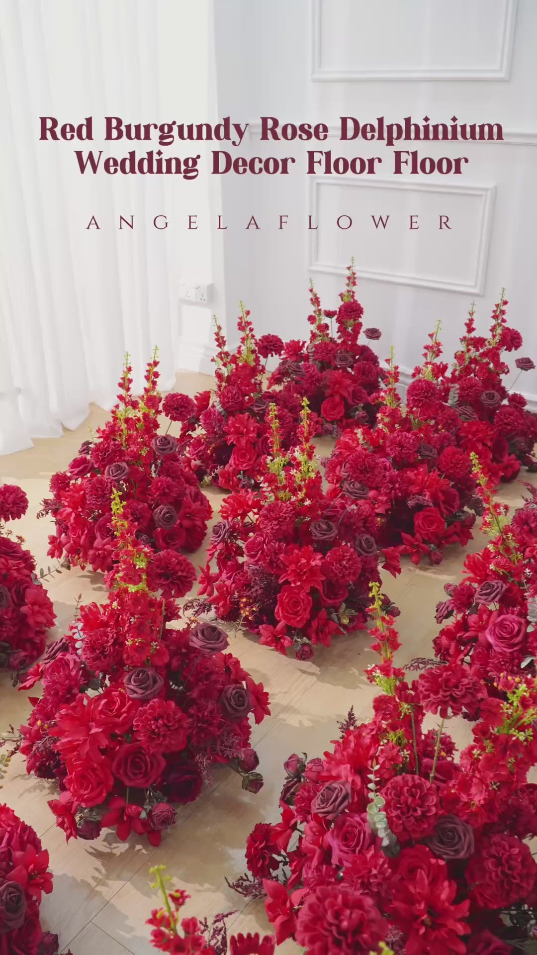 A8966 Burgundy Red Table Centerpieces Aisle Flower Wedding Banquet