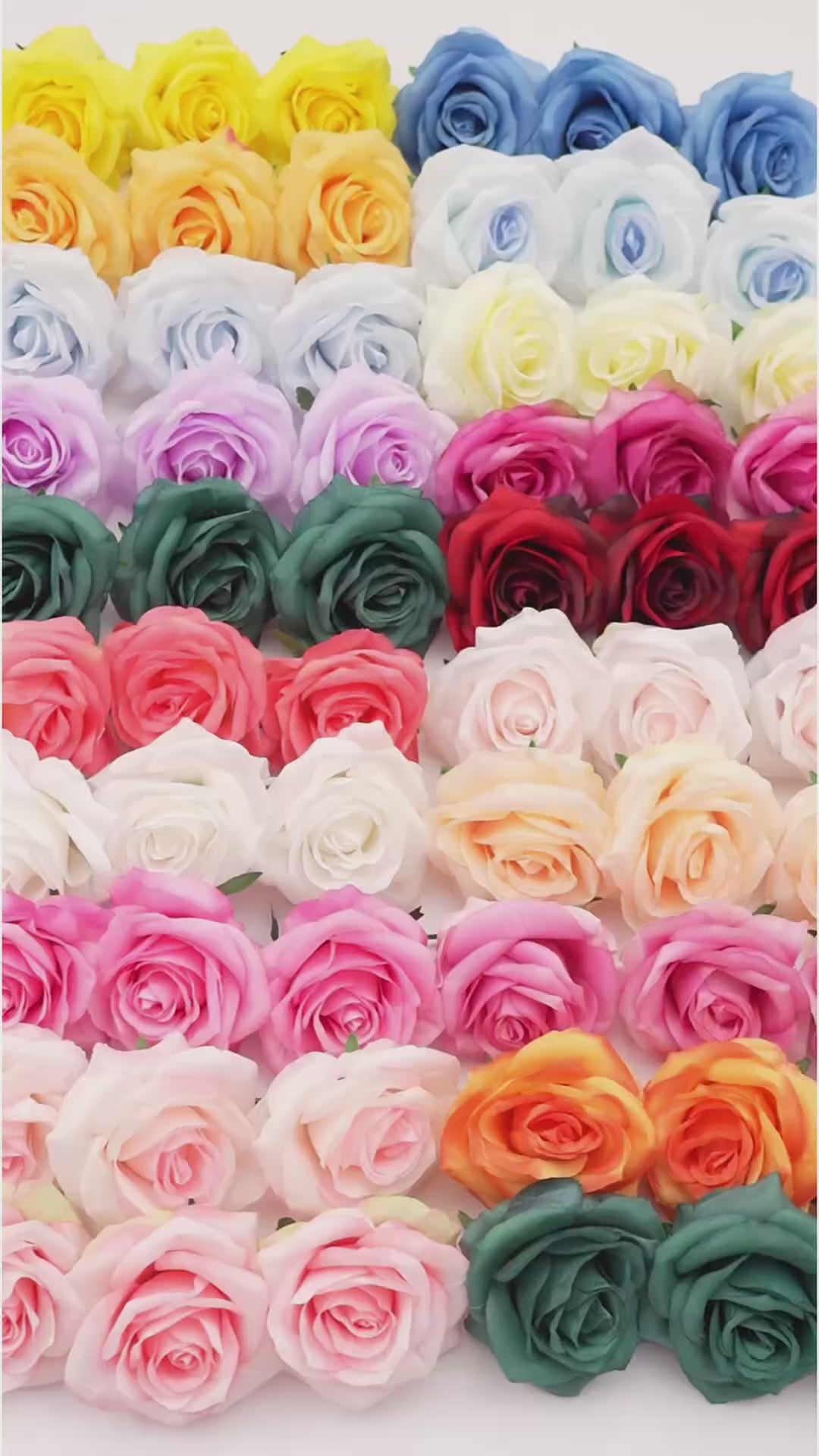 Assorted silk rose flowers for wedding bouquets and craft projects