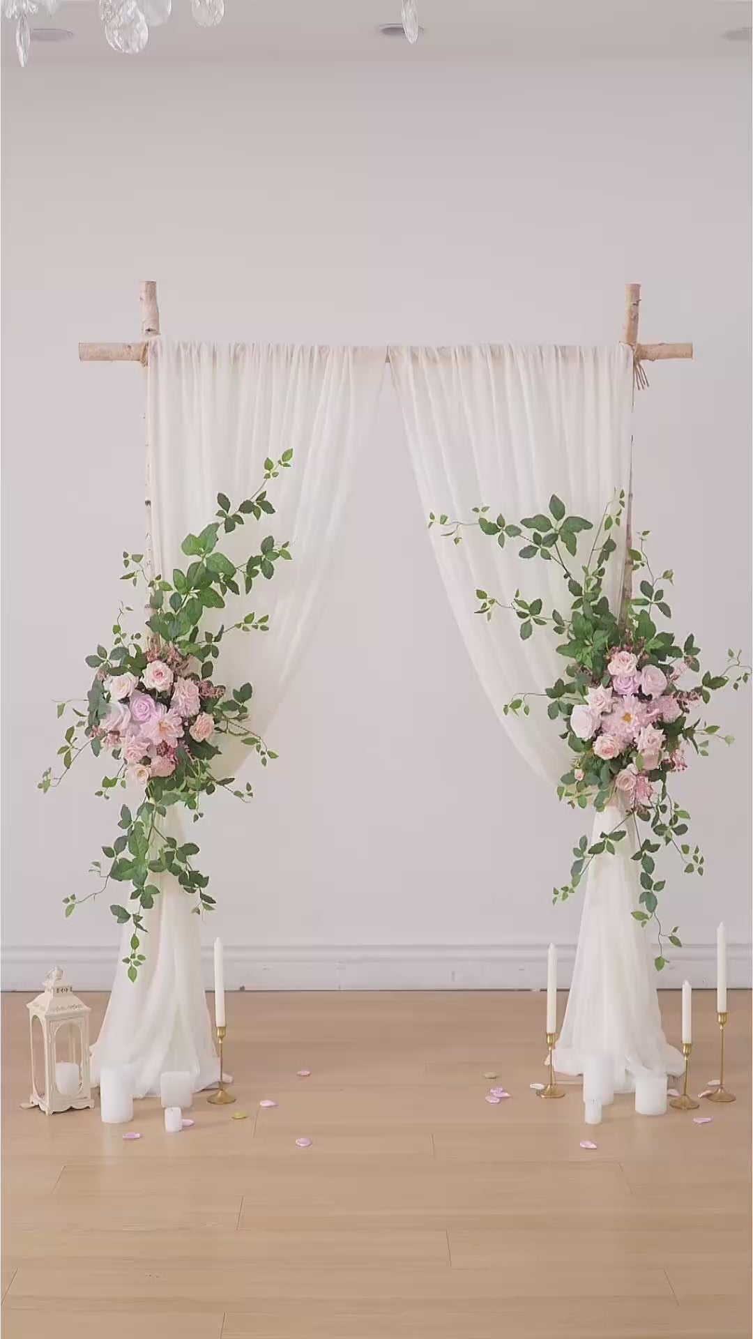 Artificial blush rose arch flower arrangement
