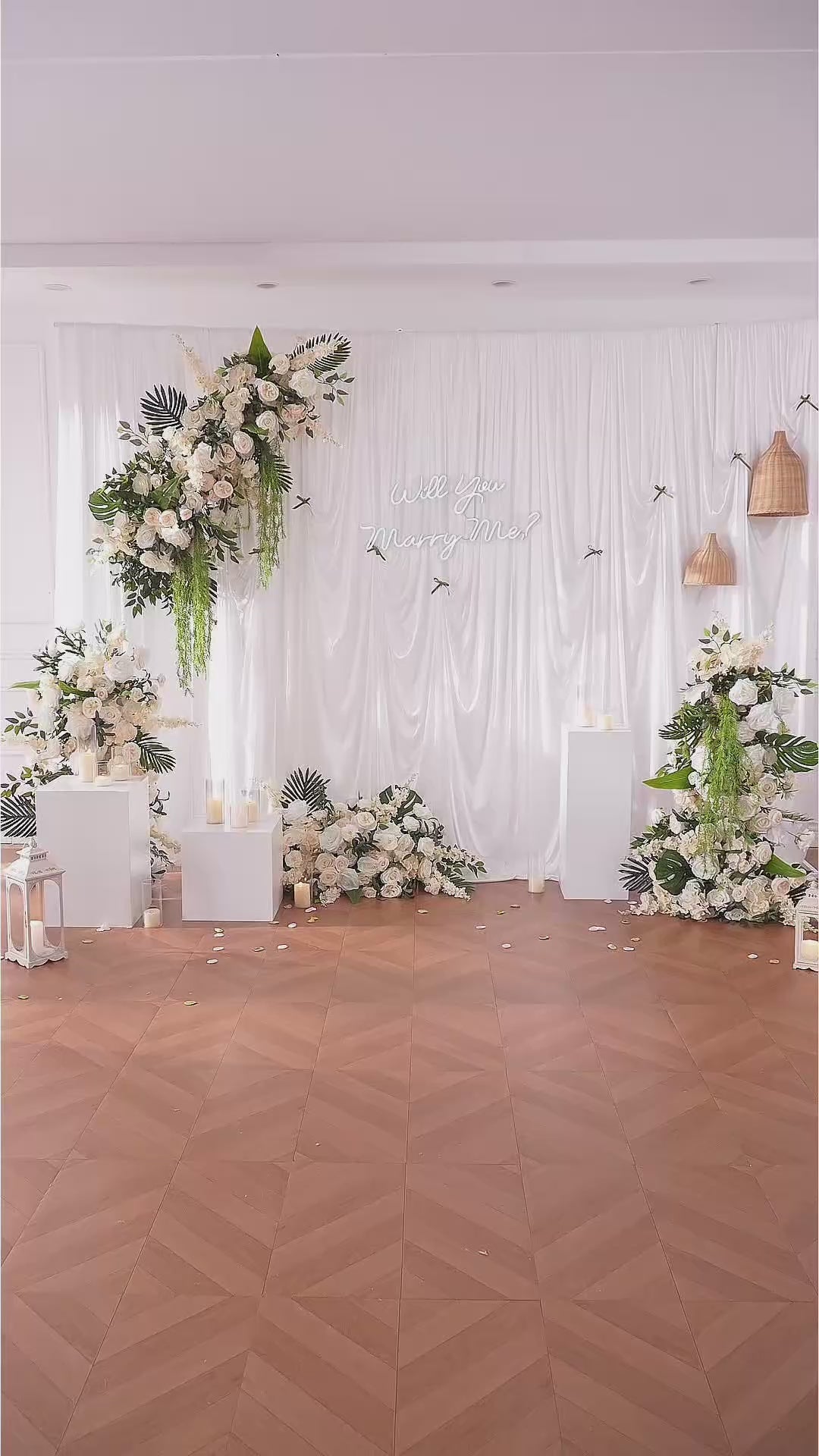  ivory_white_silk_flower_arch_decor
