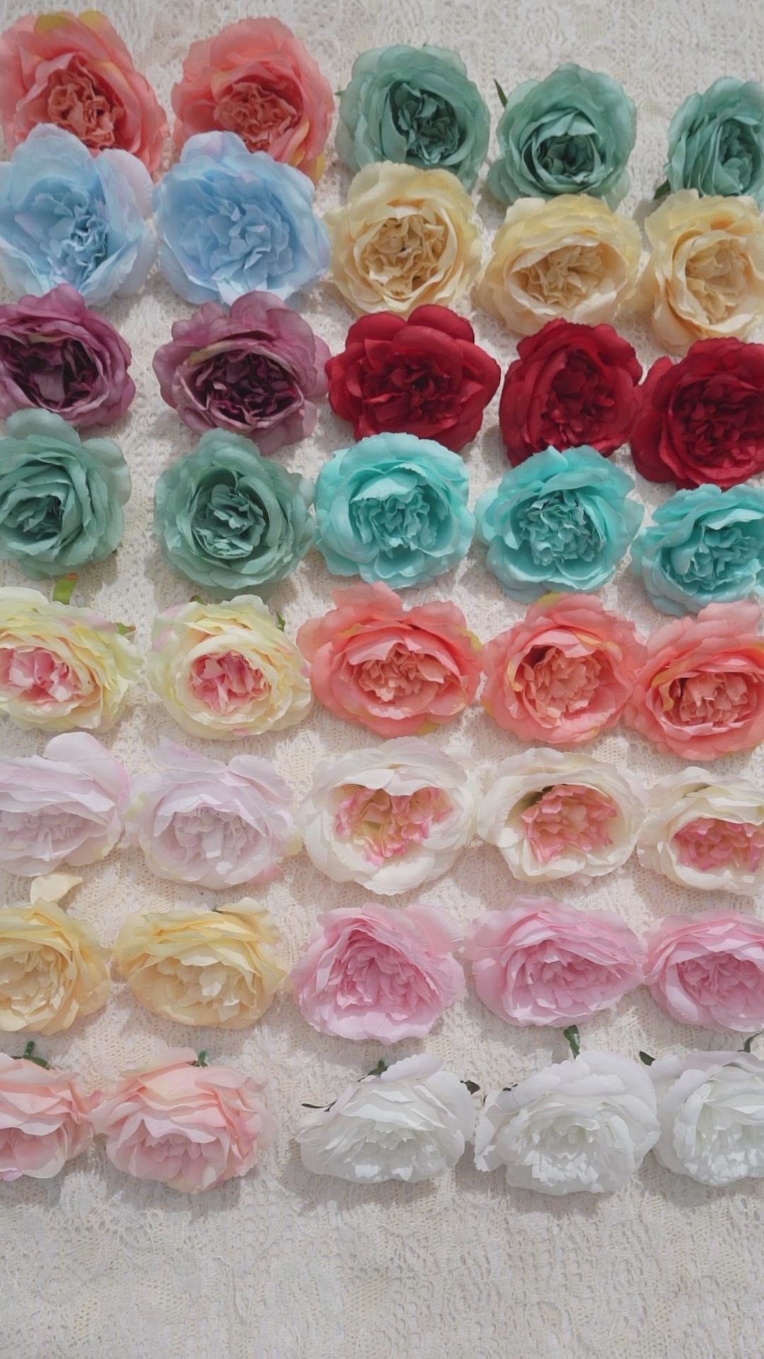 artificial rose flower head