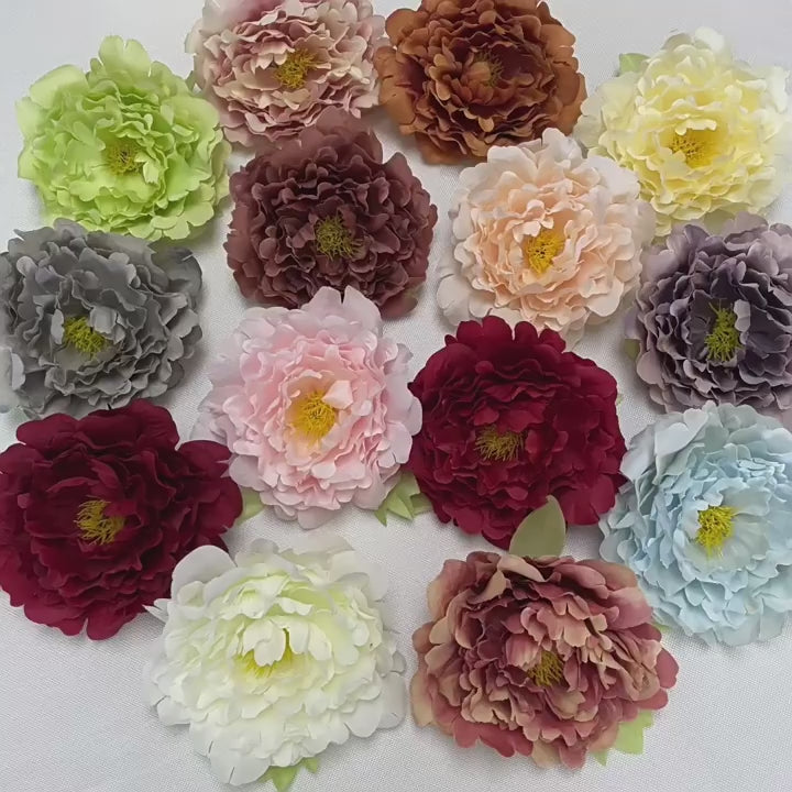 silk faux peony heads DIY wedding floral arrangement supplies