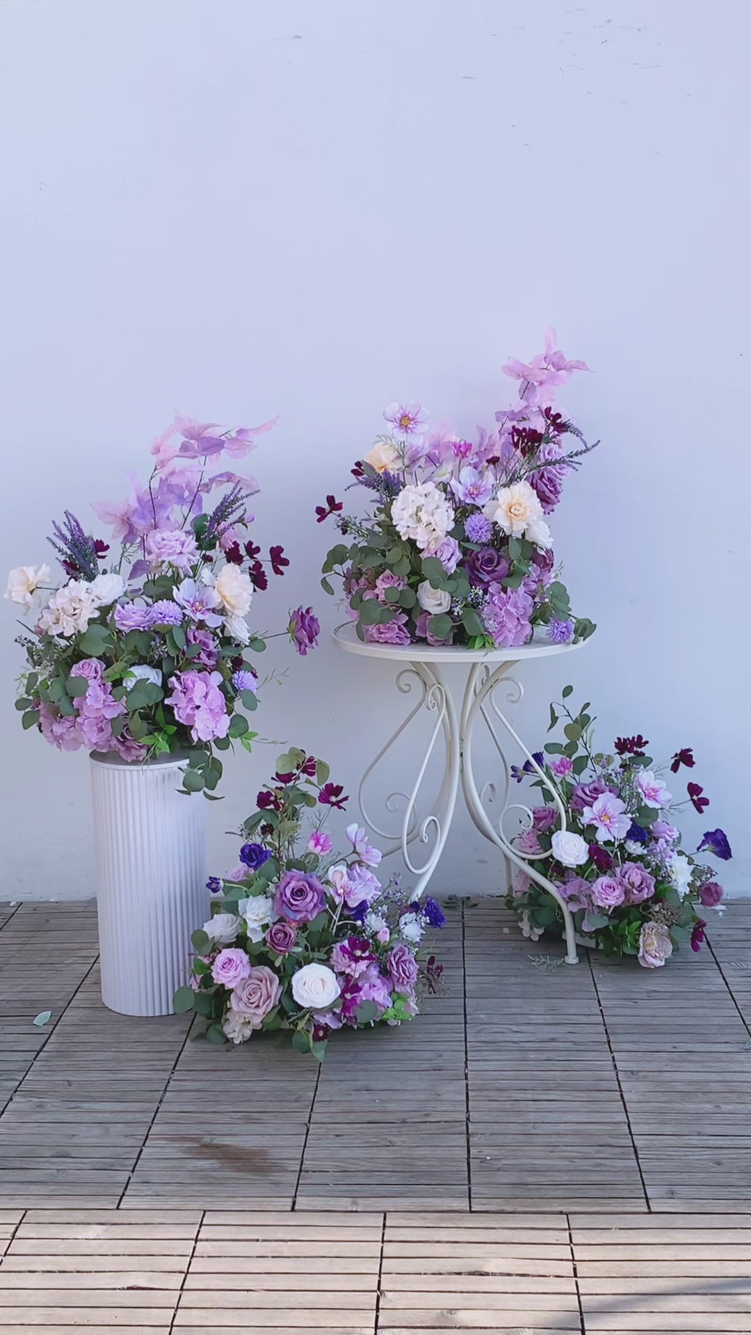 Home A865321 Purple Series With Greenery Wedding Floor Flower Event Prop