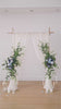 Dusty blue silk flower backdrop decor