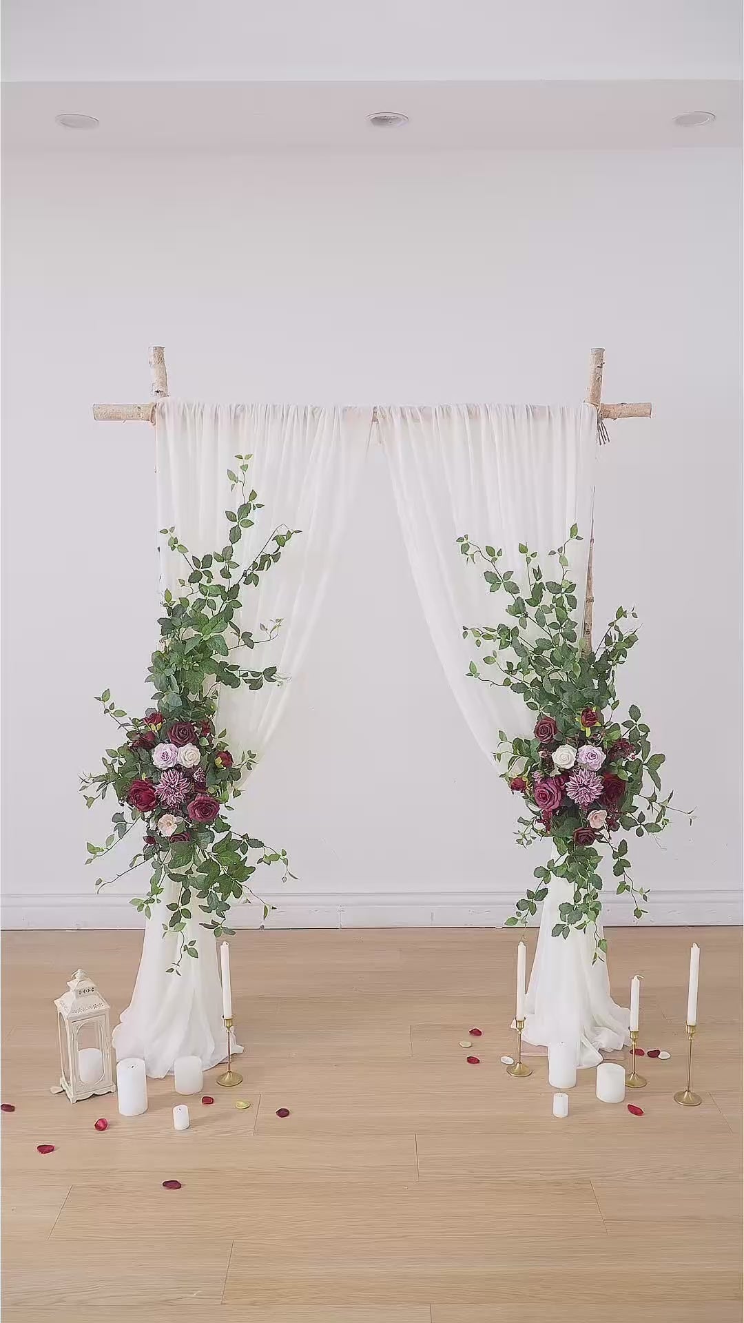Wedding arch burgundy greenery flower