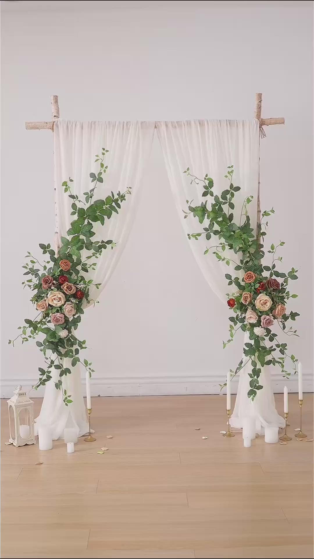 faux-terracotta-rose-arch-corner-flowers
