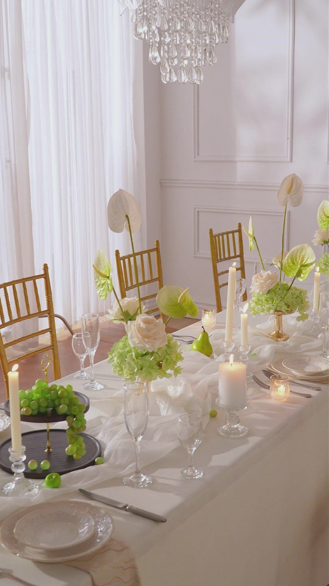 Close up of artificial cream rose, hydrangea and anthurium flower arrangement