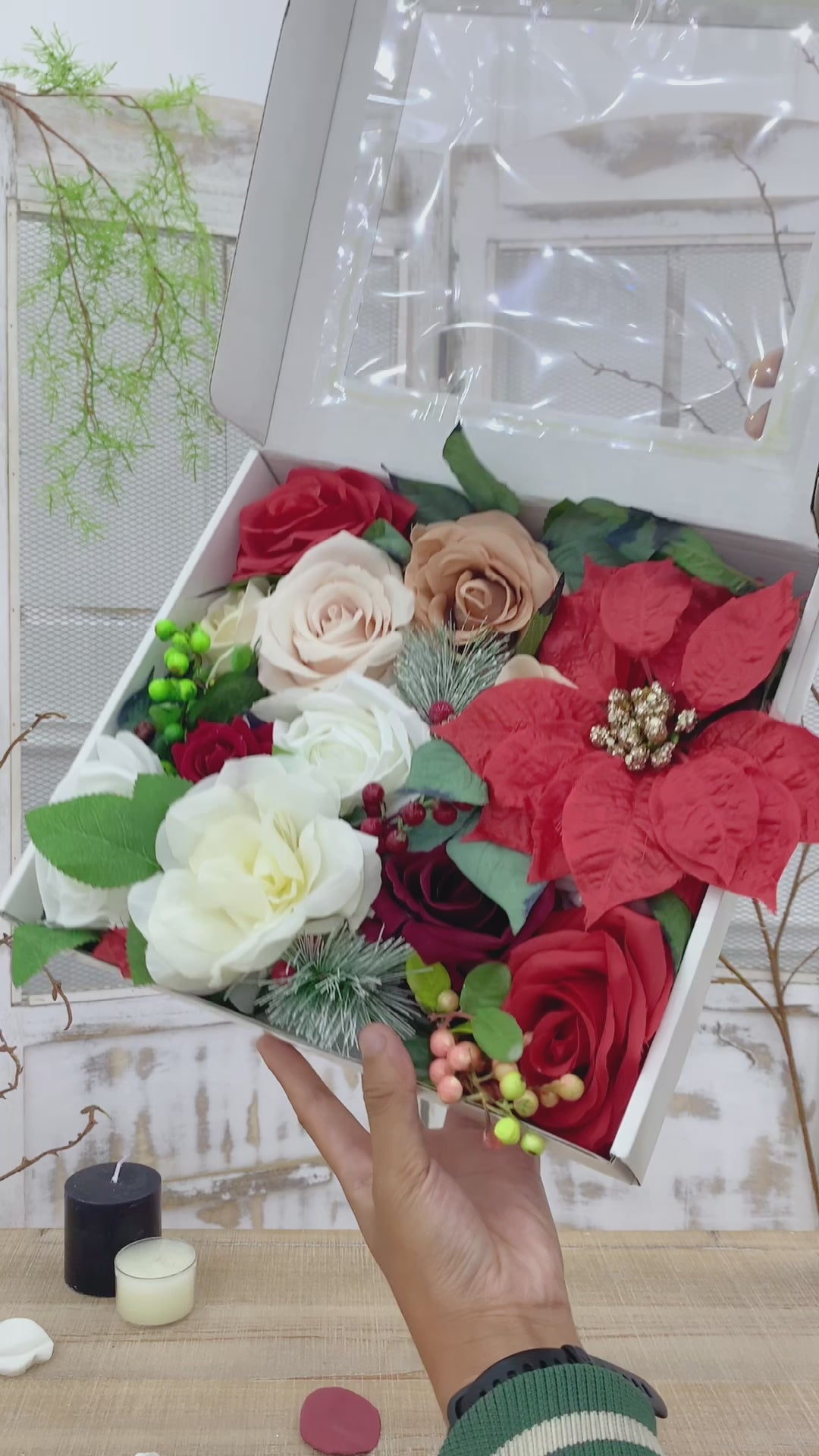 1 Box Christmas Series Flowers Wedding Floral Row Material