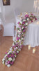  Long trailing silk floral garland in mauve, pink and cream white for wedding reception