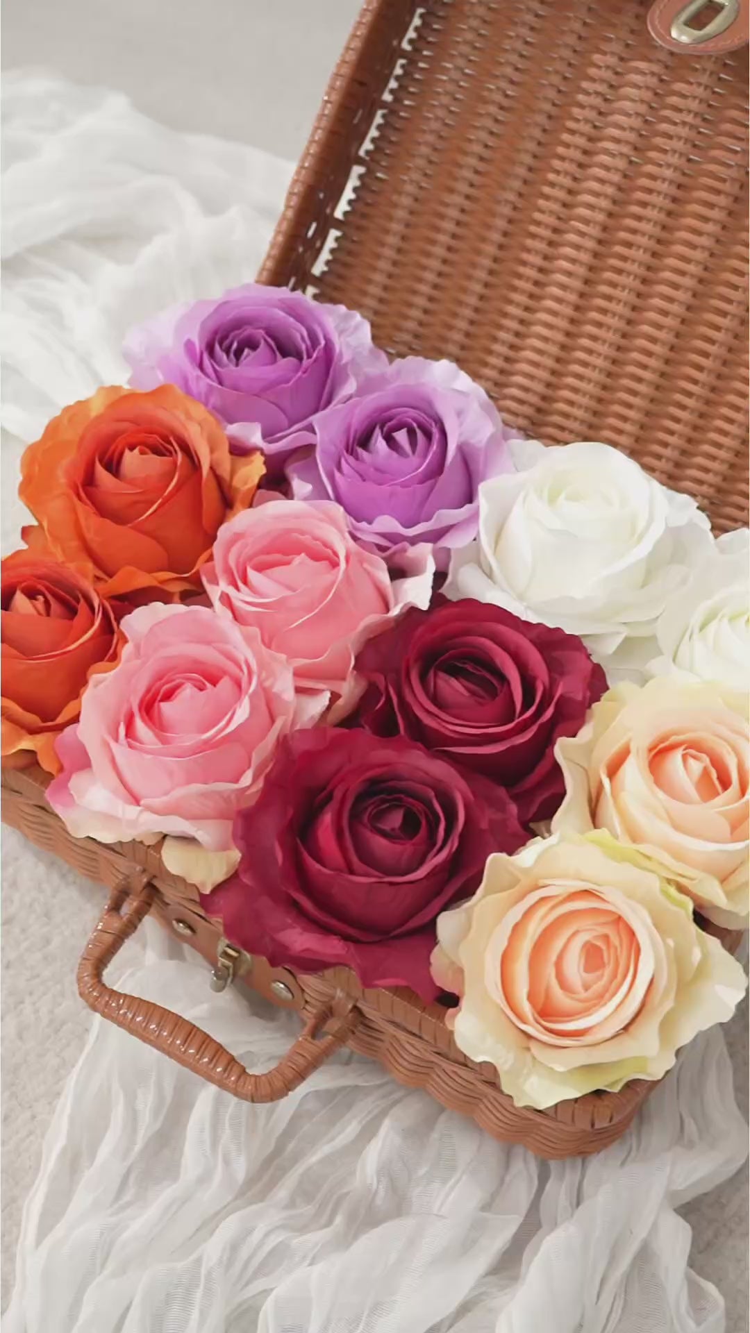 A8414 100pcs/lot Colorful Rose Flower Head Material Wedding Home