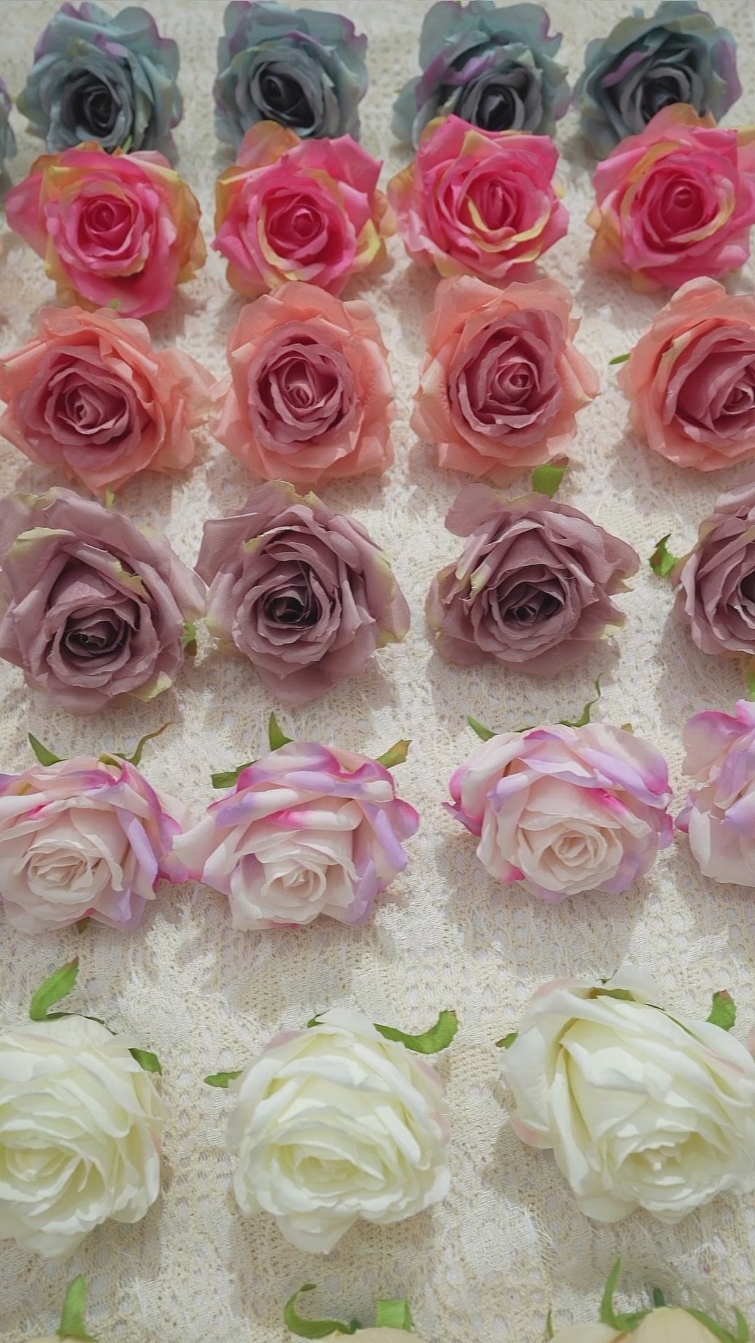 Champagne faux rose head closeup