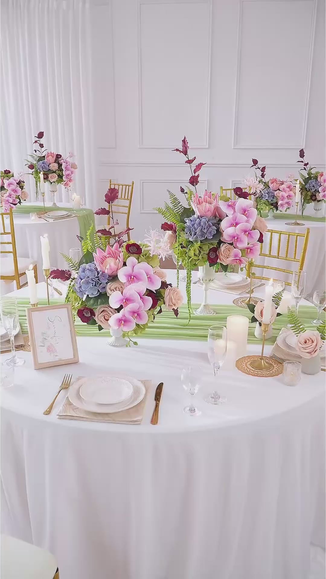 Blue hydrangea artificial exotic table floral arrangement