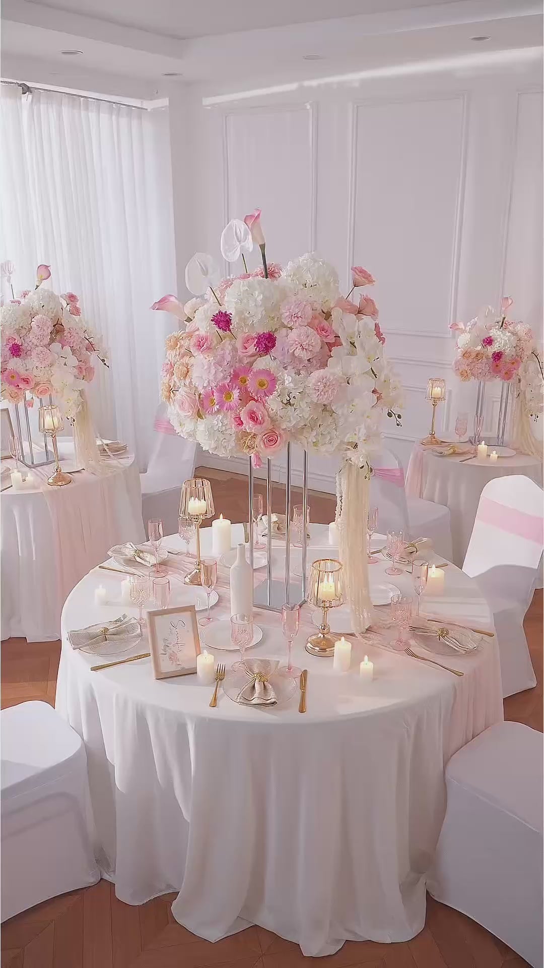 soft‑pink‑white‑faux‑tall‑floral‑centerpiece‑metal‑stand‑studio‑close‑up‑shot