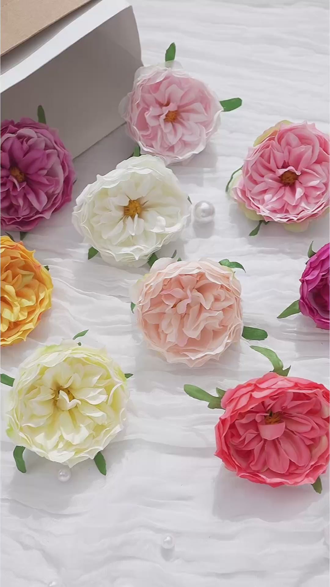Faux Peony Flower Head Decor