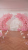 vibrant red faux sakura flower mound for wedding decor