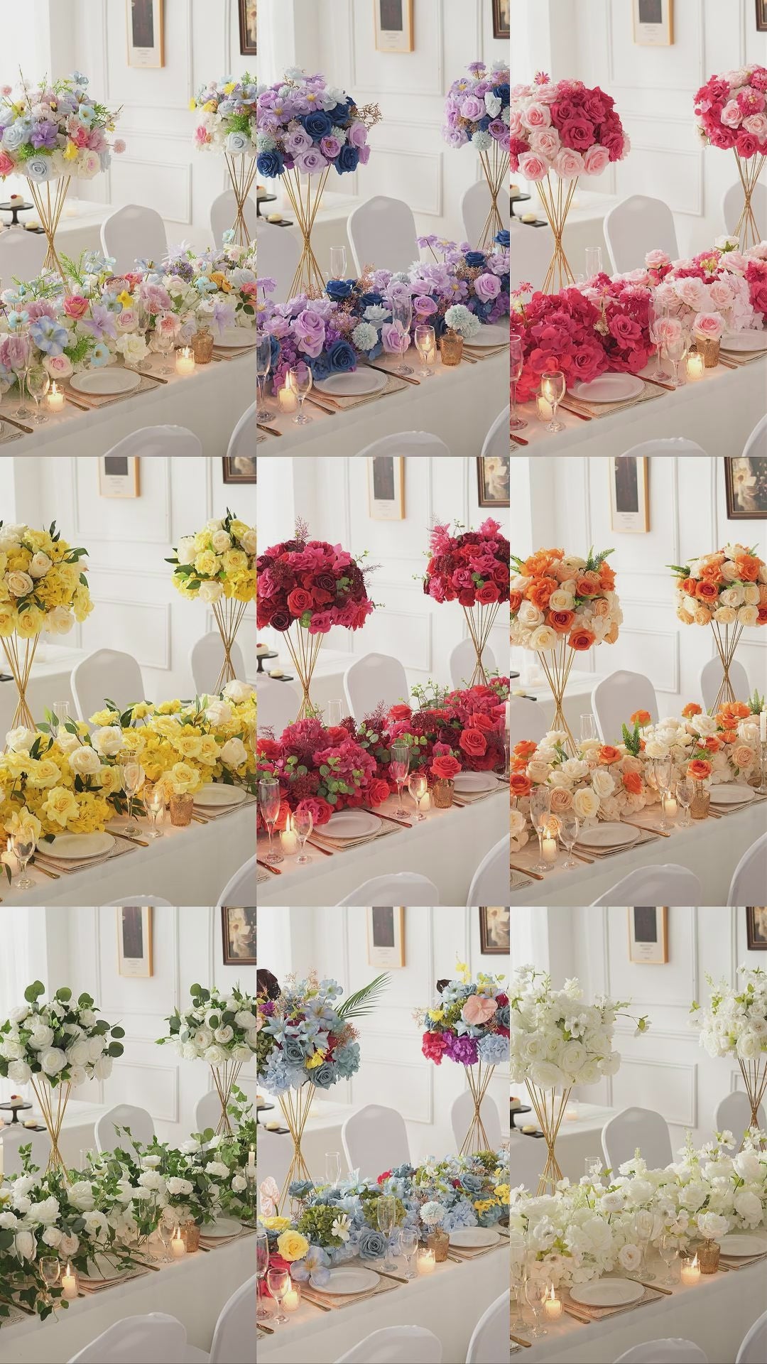 flower ball and table garland wedding table decor combo