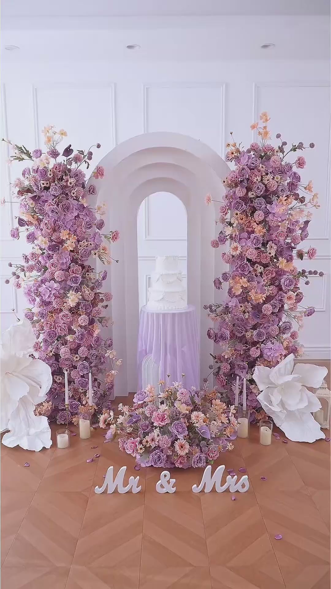 Dusty Purple Artificial Flower Backdrop