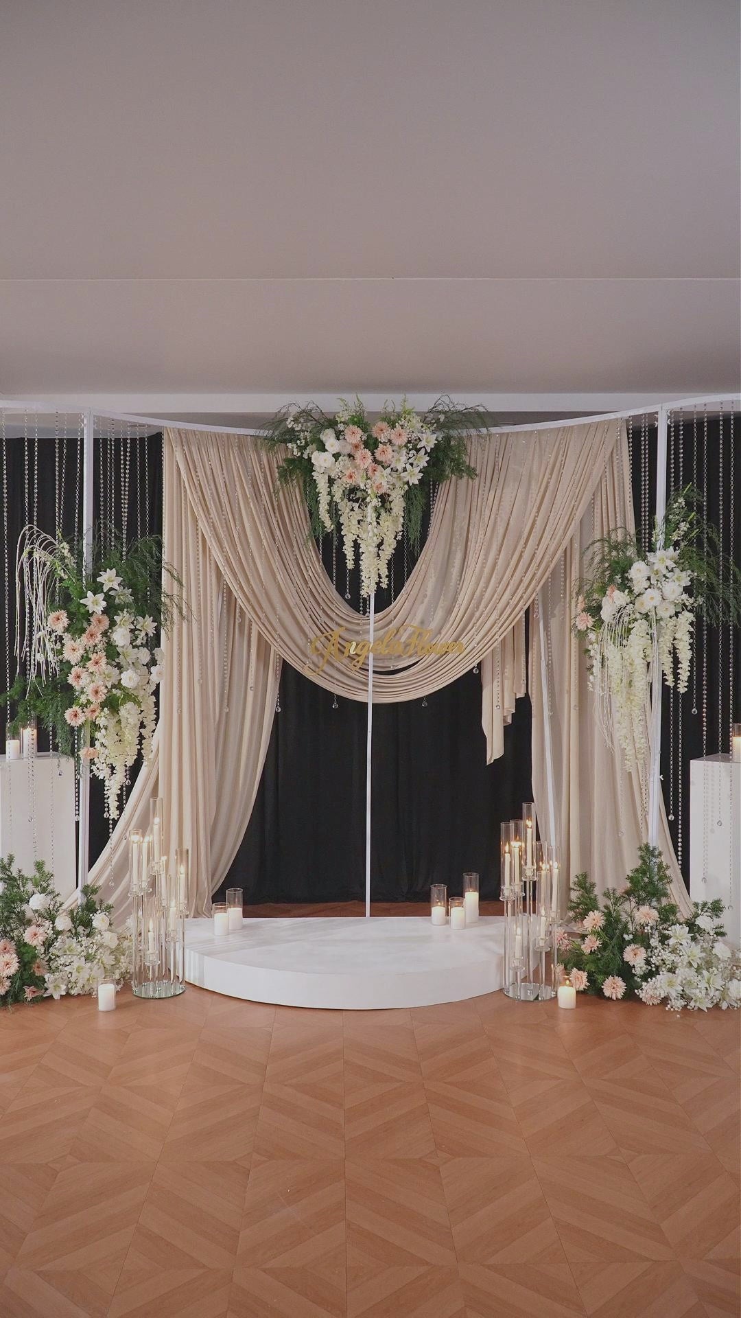 wedding hanging flower aisle decor