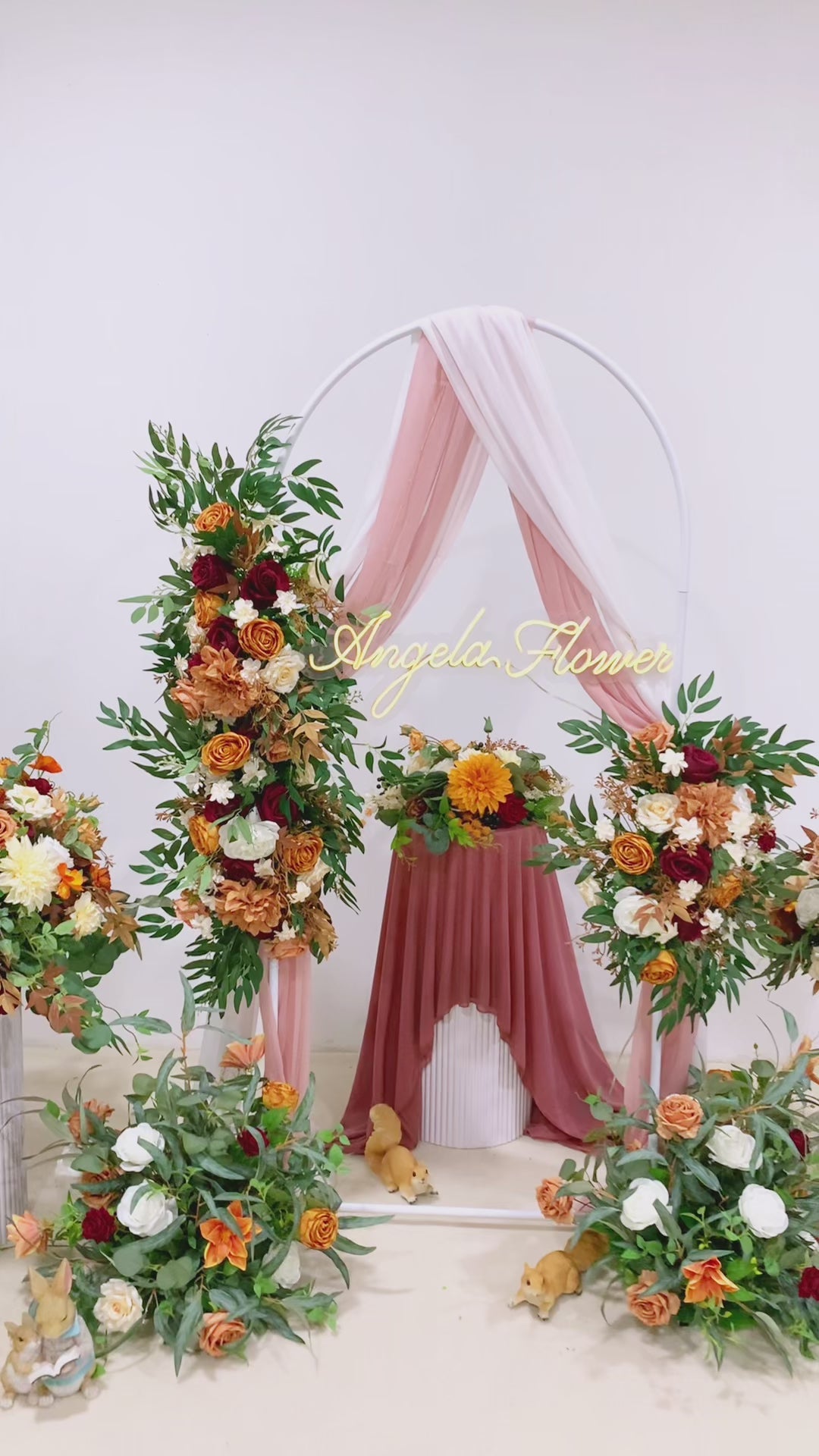 A863634 Autumn Colors Hang Flower Arrangement Decor For Wedding