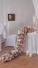 pre-made long drape floral garland vineyard wedding table decor