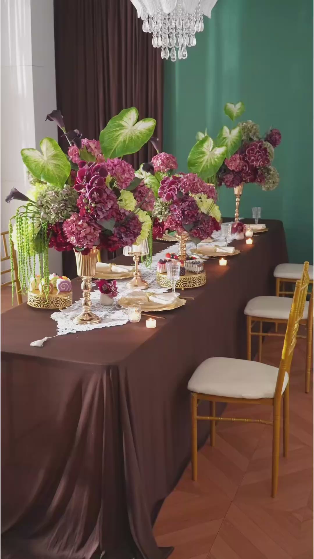 Artificial Purple Hydrangea Orchid Wedding Flower Arrangement