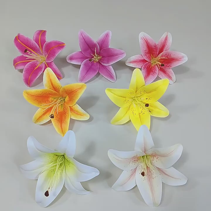 Faux Colorful Lily Flower Arrangement