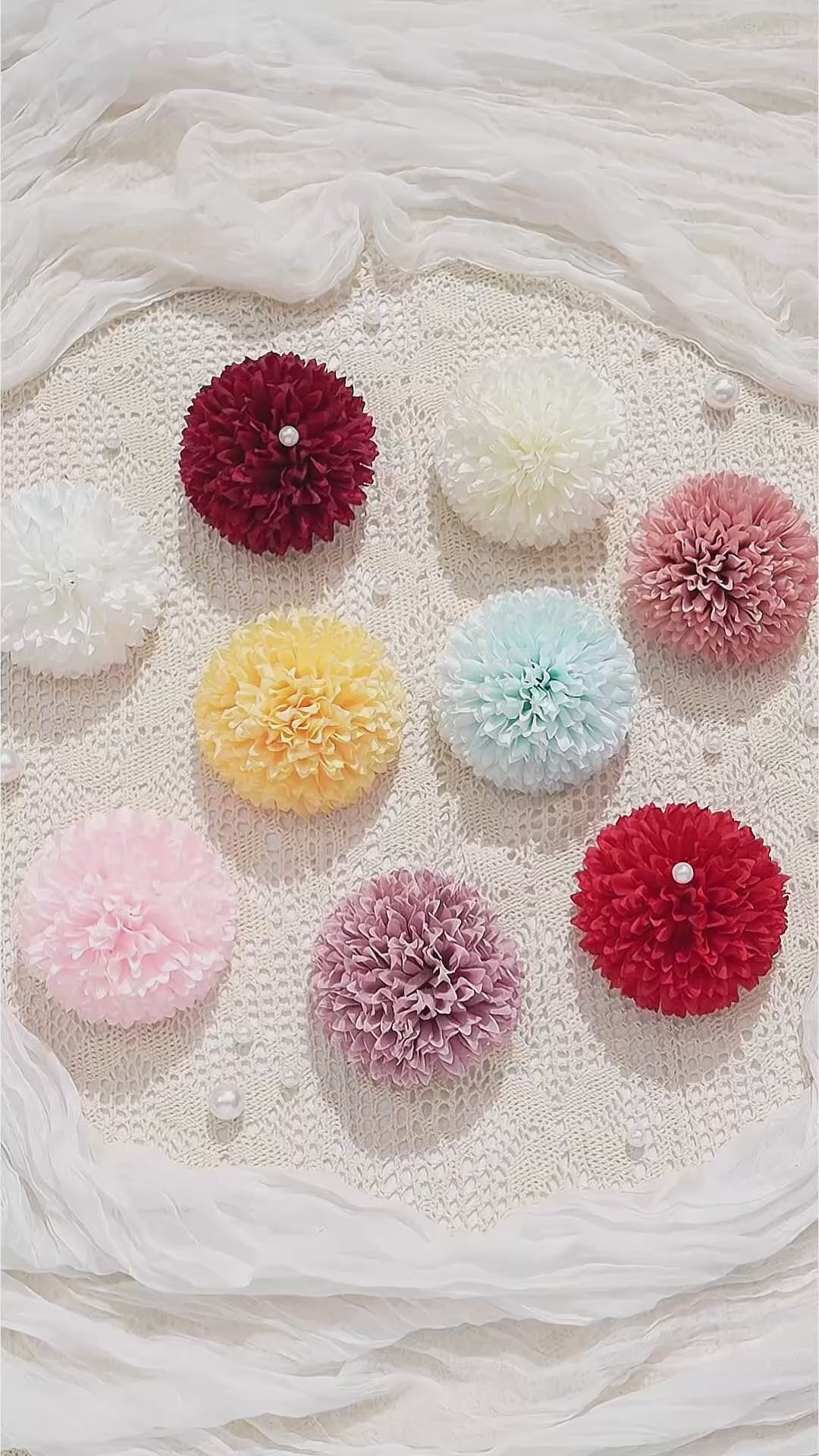 white-faux-pompom-flower-bouquet