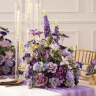 Plum purple mixed bloom artificial floral table centerpiece for events