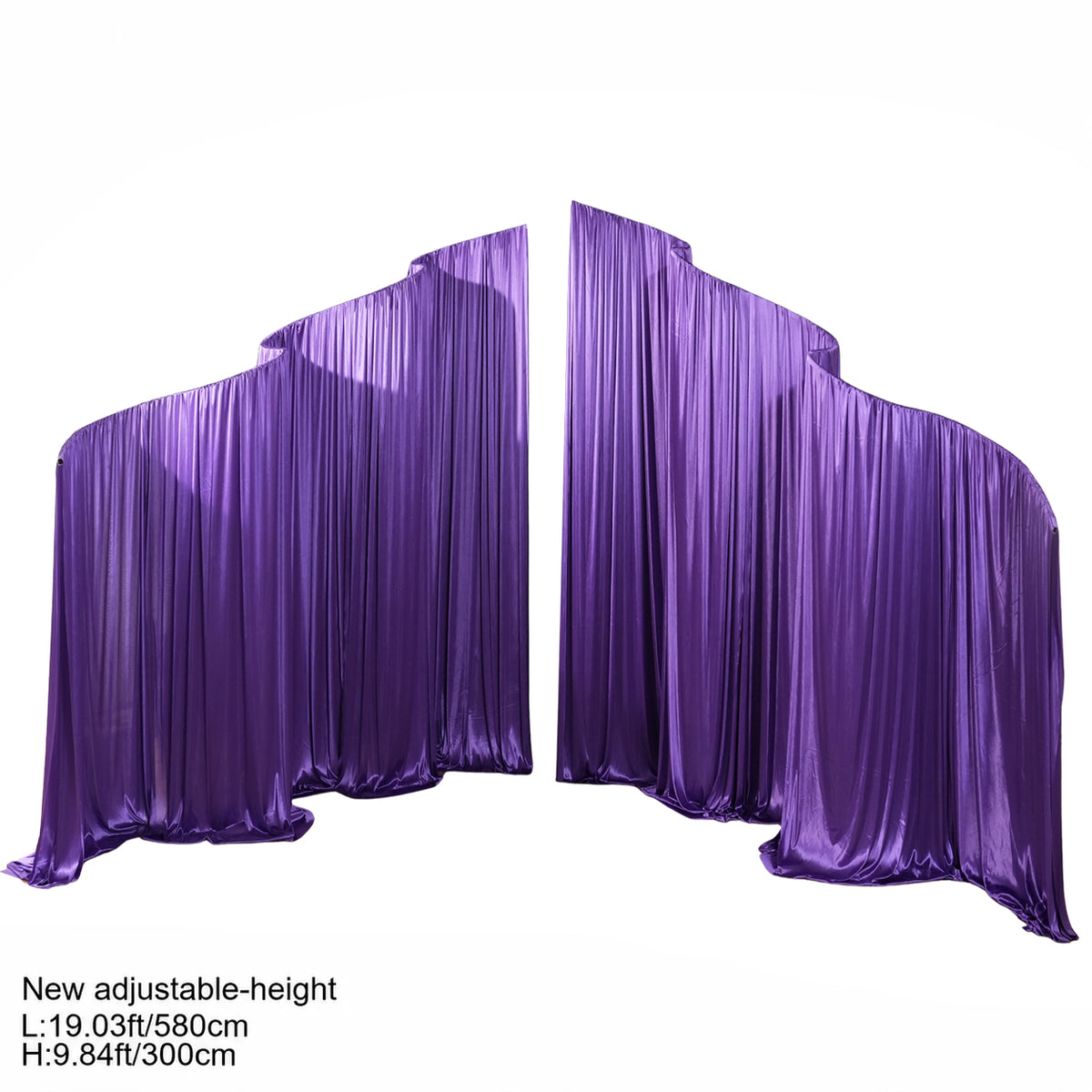 Adjustable wedding backdrop frame with fabric drape