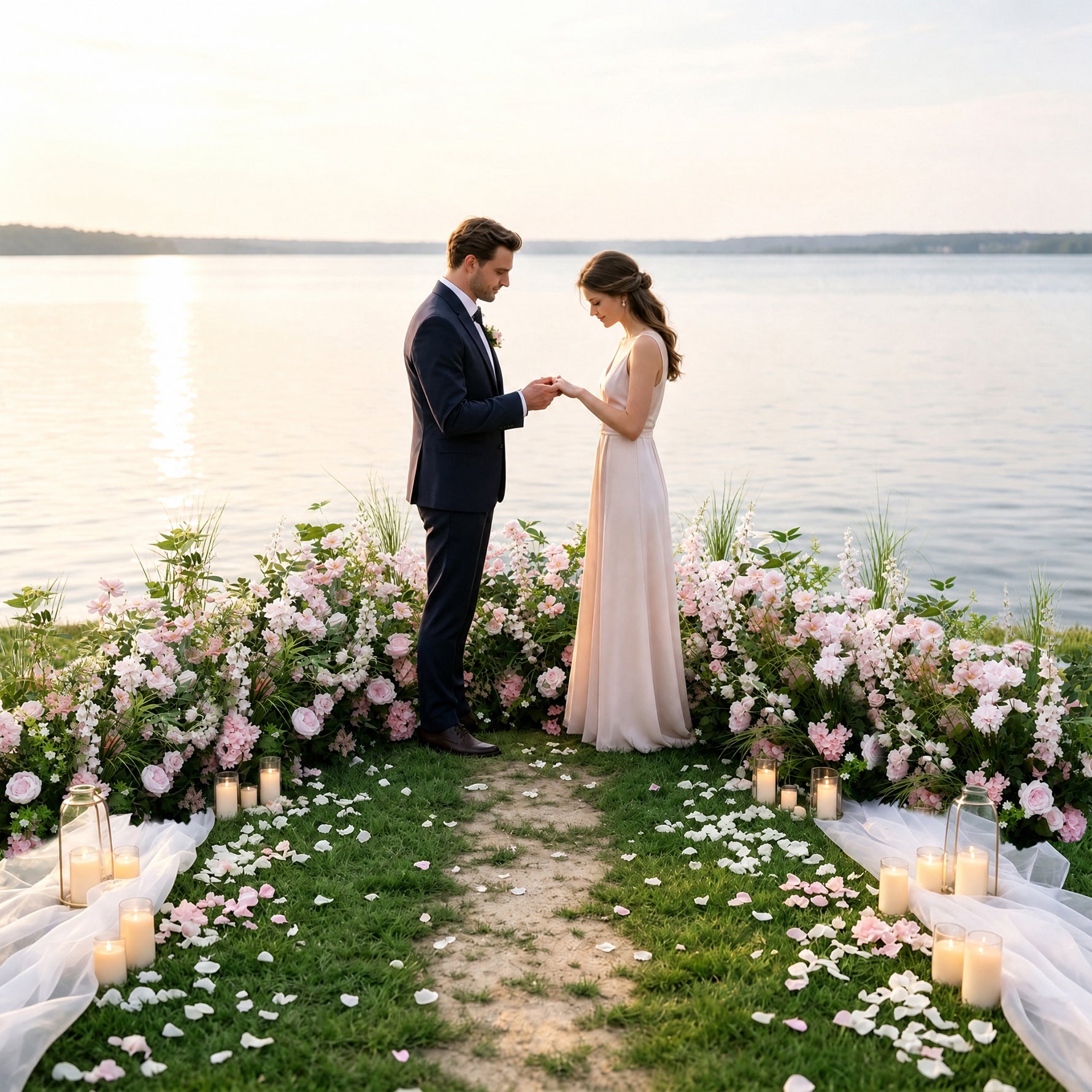 Romantic Garden Style Floral Ground Decor for Wedding Ceremony